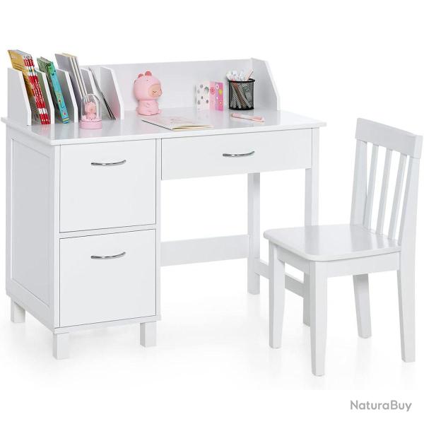 Bureau d'�tude pour enfants 90 x 45 x 81 cm avec s�parateurs de livres assise ergonomique moderne e