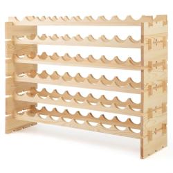 Casier &agrave; vin modulaire empilable lot de 1 101 x 29 x 73 cm pour 60 bouteilles design naturel en boi