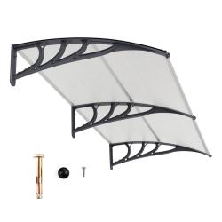 Auvent porte d'entr&eacute;e marquise 199 x 99 x 28 cm protection contre pluie neige design contemporain e