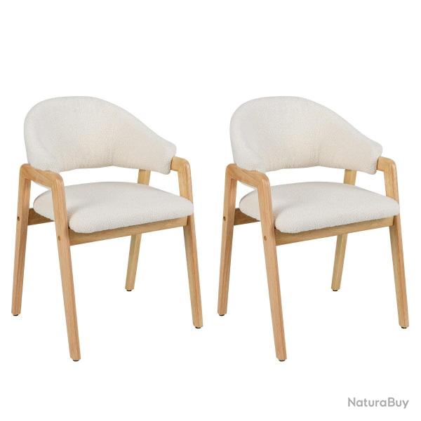 Lot de 2 chaises de salle � manger 57 x 54 x 82 cm confort rembourr� design scandinave en bois de h