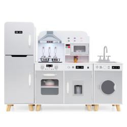 Ensemble de cuisine de jeu pour enfants 120 x 30 x 90 cm avec accessoires cr&eacute;atifs ambiance r&eacute;alist