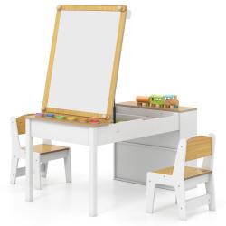 Ensemble table et chaises enfants 109 x 60 x 55 cm design multifonction avec rangement et assise er