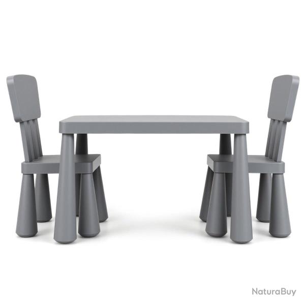 lot de 1 ensemble table et 2 chaises 76,5 x 54,5 x 49,5 cm multifonction pour enfants ambiance cosy