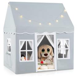 Tente de jeux pour enfants 121 x 101 x 137 cm tapis antid&eacute;rapant ambiance cosy en coton polyester g