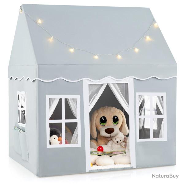 Tente de jeux pour enfants 121 x 101 x 137 cm tapis antid�rapant ambiance cosy en coton polyester g