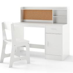Ensemble bureau et chaise d'&eacute;tude pour enfants 109,5 x 48 x 100,5 cm avec rangement ample et tablea