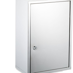 Armoire &agrave; pharmacie murale moderne 45 x 18 x 30 cm 3 compartiments s&eacute;curis&eacute;e en acier inoxydable ar