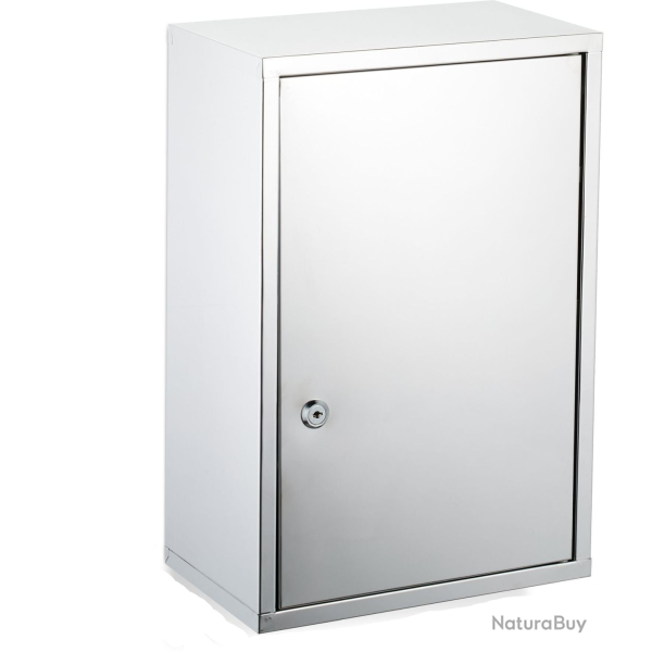 Armoire � pharmacie murale moderne 45 x 18 x 30 cm 3 compartiments s�curis�e en acier inoxydable ar