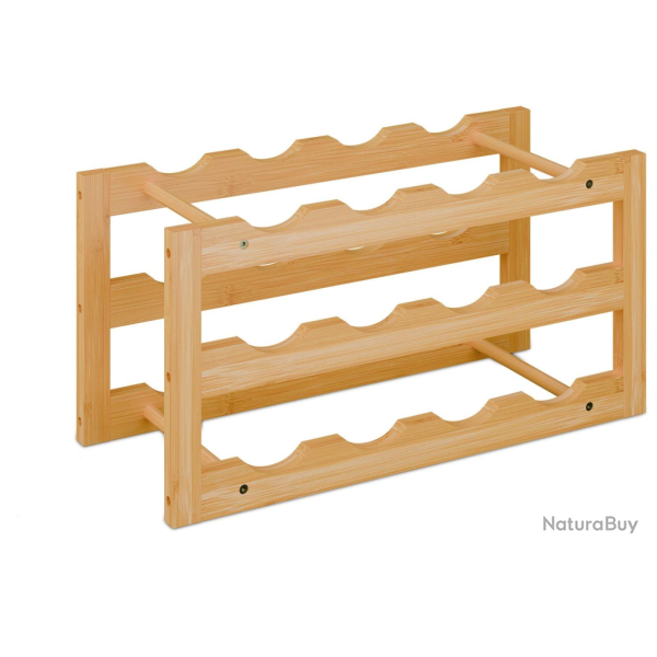 Casier � vin pour cuisine rangement 28 x 56 x 24 cm pr�sentation �l�gante en bambou naturel 13_0018