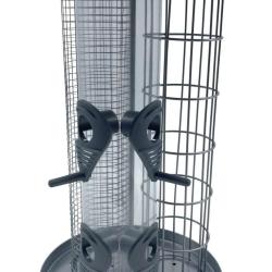 Mangeoire pour oiseaux 3 en 1 jardin balcon terrasse 34,5 x 21 cm avec plateau int&eacute;gr&eacute; design argen