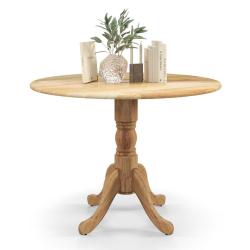 Table &agrave; manger ronde de 100 x 73 cm pour 4 personnes design moderne avec pi&eacute;destal et pieds courb&eacute;s