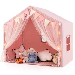 Tente de jeu enfants 146 x 96 x 133 cm espace de jeu confortable double rideau tendance en polyeste
