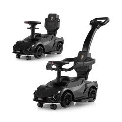 Voiture &agrave; pousser 3 en 1 pour enfants 71 x 44 x 47 cm musique phares design moderne en PP noir 20_0