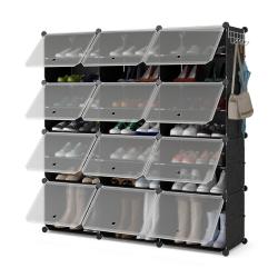 &Eacute;tag&egrave;re &agrave; chaussures modulable 124 x 32 x 125 cm rangement extensible pour 48 paires moderne en pp