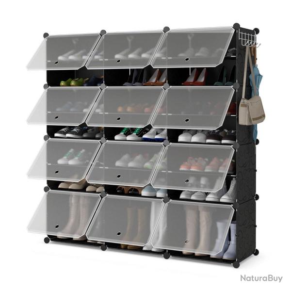 �tag�re � chaussures modulable 124 x 32 x 125 cm rangement extensible pour 48 paires moderne en pp