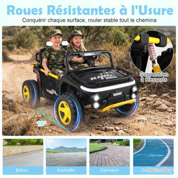 Voiture �lectrique 2 places pour enfants 133 x 83,5 x 76 cm d�marrage doux divertissement immersif
