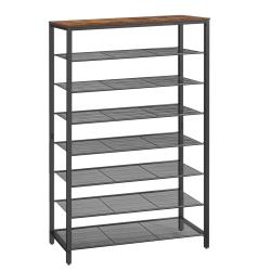 &Eacute;tag&egrave;re &agrave; chaussures &agrave; 8 niveaux porte-chaussures 100 x 30 x 152 cm meuble de rangement grilles en