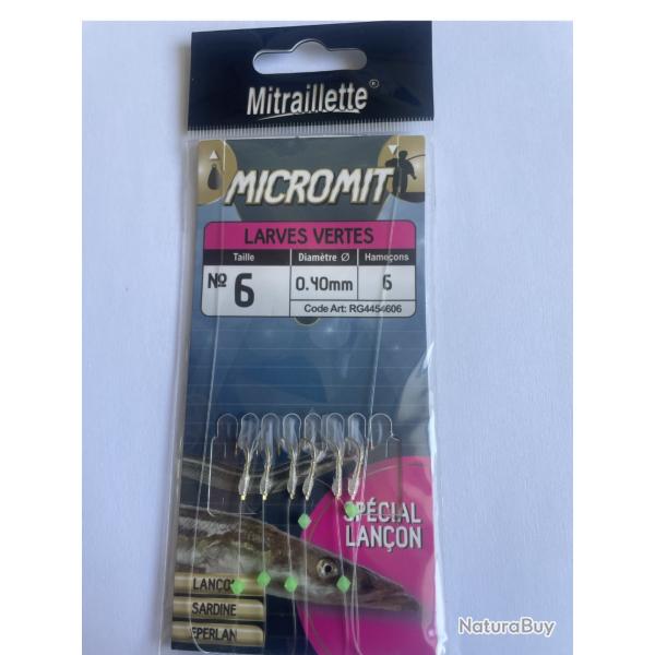 RAGOT Mitraillette Micromit Larves Vertes N�6  0,40 mm  6 hame�ons  RG4454606