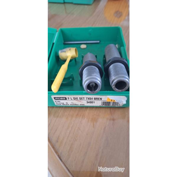 RCBS jeu d outils occasion 7x64 TBE ref 34001 +dosette vendu par poudrenoirepro