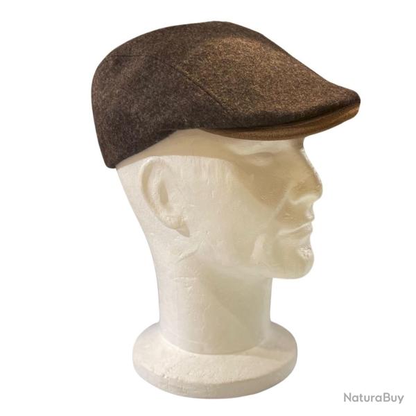 Casquette plate LOVERGREEN en laine 4 pans taupe