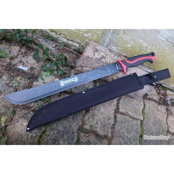 Couteau Bowie Machette Guide d'Amazonie Coupe Coupe ALBAINOX SAVAGE Lame Acier Inox Manche Abs Etui1