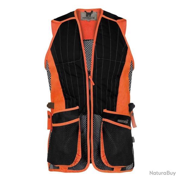 Prix de d�part � 1� !! Gilet Ball Trap Evo Percussion Noir et Orange Taille XL
