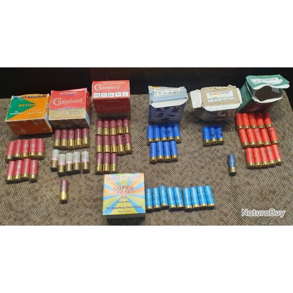 lot de 70 cartouches calibre 12/70 fabrication FRANCE MUNITIONS et JOCKER