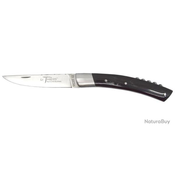 Couteau Le Thiers 2 pi�ces Coutellerie Chevalerias CH2112301 Corne noire Tire-bouchon