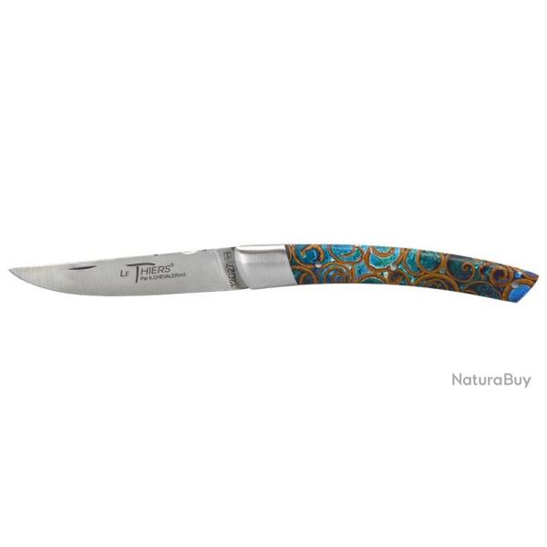 Couteau Le Thiers 1 pi�ce Coutellerie Chevalerias CH21113T Cannelle Turquoise Lame 110 mm