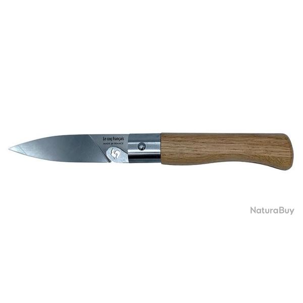 Couteau Le Coq Fran�ais COCO Ch�ne Lame inox 85 mm Fabrication fran�aise