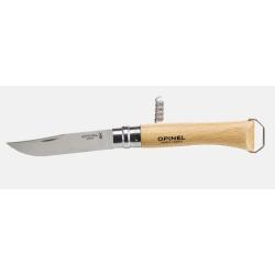 Couteau Opinel N&deg;10 Tire-bouchon D&eacute;capsuleur Lame inox 10 cm H&ecirc;tre
