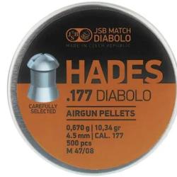 Plombs JSB Hades 4,5 mm 10,34 grains Hollow Point X500