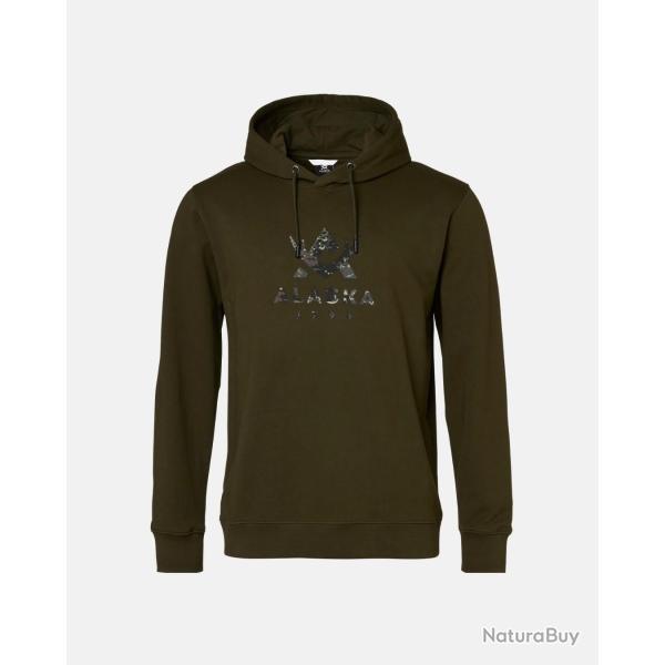 Sweat � capuche Alaska 1795 Camo Logo Ms Hoodie Night Green 100 % coton XL