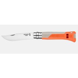 Couteau Opinel N&deg;08 Horizon Orange Lame inox 8,35 cm Sifflet