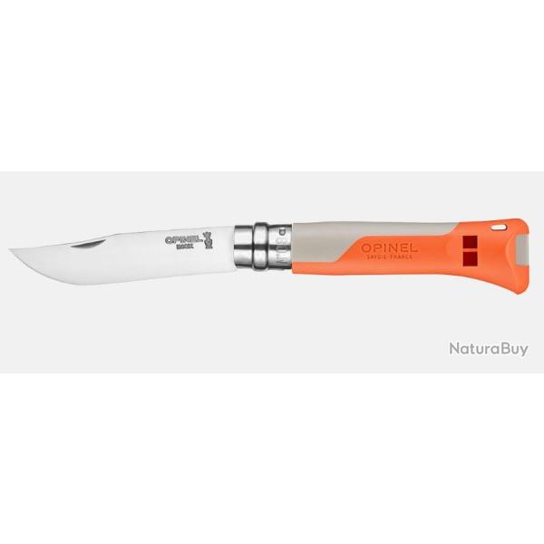 Couteau Opinel N�08 Horizon Orange Lame inox 8,35 cm Sifflet