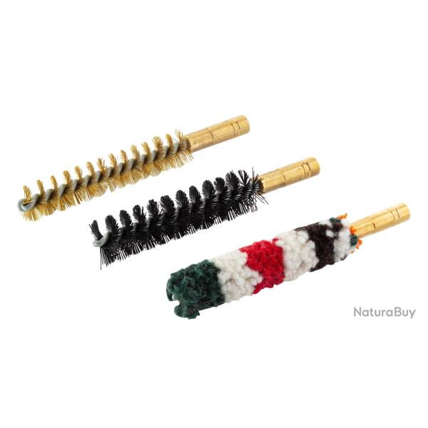 Set de 3 brosses pour armes � canon ray� Filetage M3 femelle 6mm