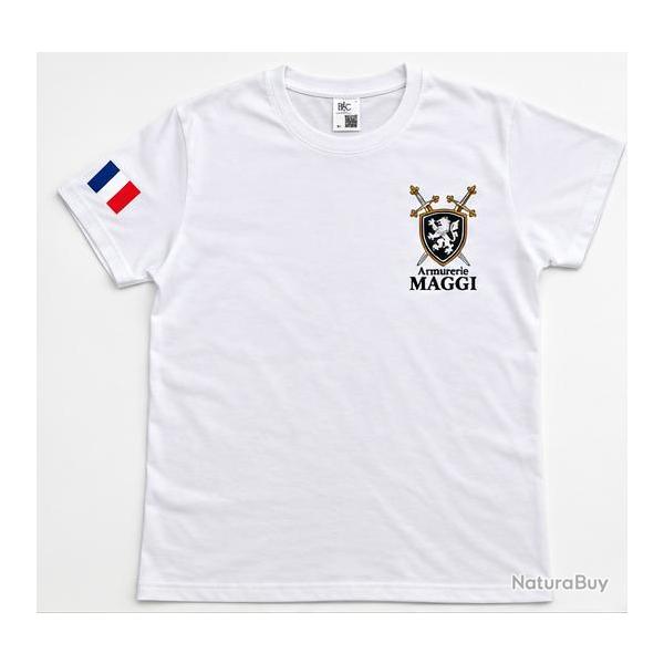 T-shirt HOMME Armurerie MAGGI 100 % coton Blanc M