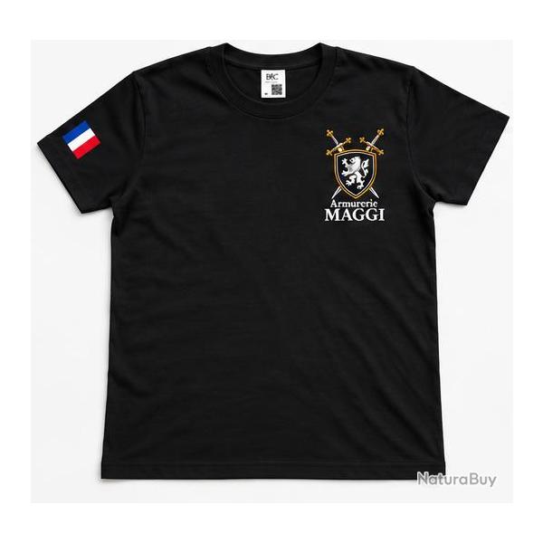 T-shirt HOMME Armurerie MAGGI 100 % coton Noir M
