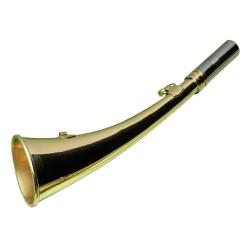 Corne d'appel de chasse en laiton blanc - 21 cm
