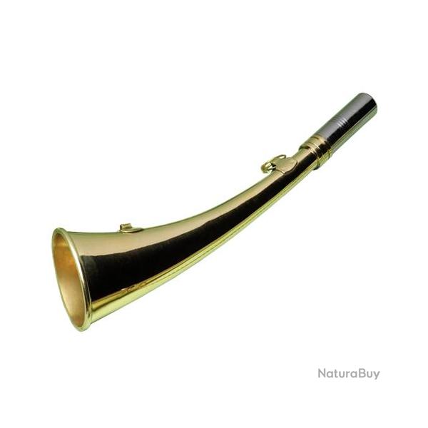Corne d'appel de chasse en laiton blanc - 21 cm