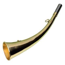 Corne d'appel de chasse en laiton blanc - 25 cm