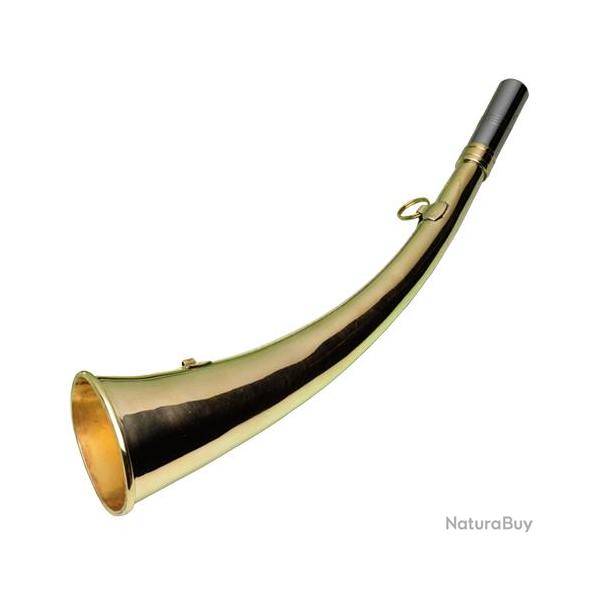 Corne d'appel de chasse en laiton blanc - 25 cm