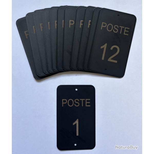 Num�ro de poste ou battue 1 � 12 noir