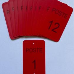 Num&eacute;ro de poste ou battue 1 &agrave; 12 rouge