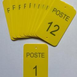 Num&eacute;ro de poste ou battue 1 &agrave; 12 jaune