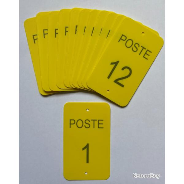 Num�ro de poste ou battue 1 � 12 jaune
