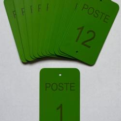 Num&eacute;ro de poste ou battue 1 &agrave; 12 vert