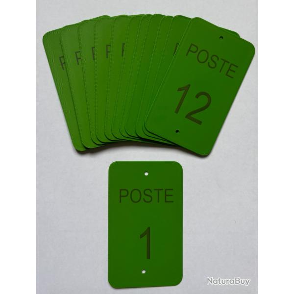 Num�ro de poste ou battue 1 � 12 vert