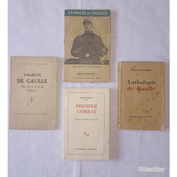 Livres De Gaulle Jean Moulin lib�ration et r�sistance lot 3
