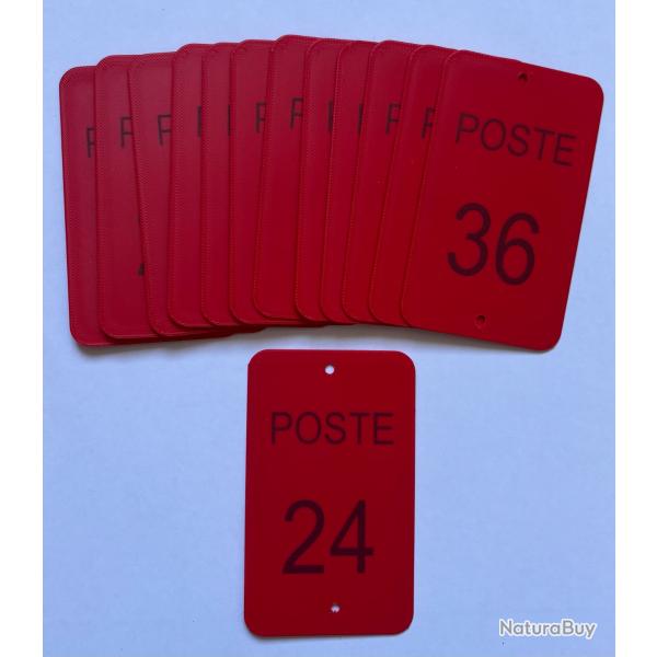 Num�ro de poste ou battue 24 � 36 rouge